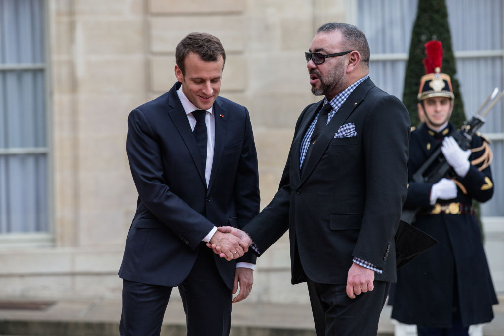 French President Emanuel Macron recognizes Morrocna sovereignty over the Western Saraha region thus fueling political tension with Algeria. (Photo by Aurelien Morissard/IP3/Getty Images)