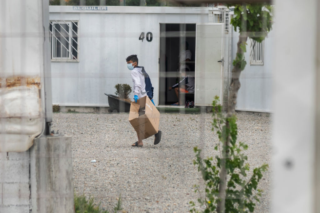 An unaccompanied migrant minor in the North African Spanish Autonomous city of Ceuta, which is one of the areas targeted in the proposed Spanish relocation bill.(Joan Amengual/VIEWpress )