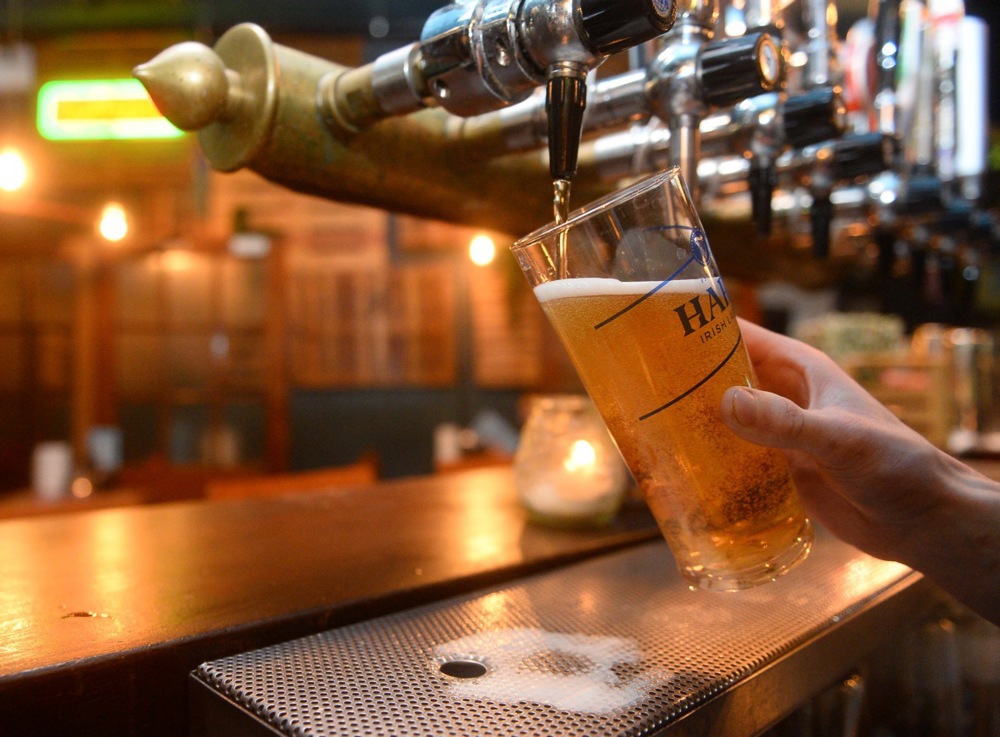 According to new Eurostat figures, the EU's production of alcoholic beer has decreased, while non-alcoholic beer production has risen. EPA-EFE/MARK MARLOW
