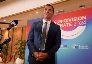 The European Union will ban Elon Musk's X if it fails to censor the platform, one of the bloc's top liberal MEPs has claimed. (EPA-EFE/OLIVIER HOSLET)
