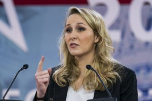 French politician Marion Maréchal has accused Meta of  "arbitrarily "suspending right wing accounts on instagram.EPA-EFE/JIM LO SCALZO