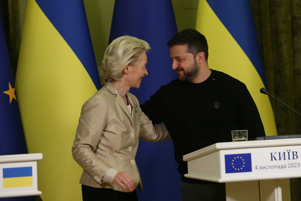 Peter Stano, the European Commission's lead spokesperson for Foreign Affairs and Security, affirmed Ukraine's right to defend itself, including conducting strikes on enemy territory.(Photo by Viktor Kovalchuk/Global Images Ukraine via Getty Images)