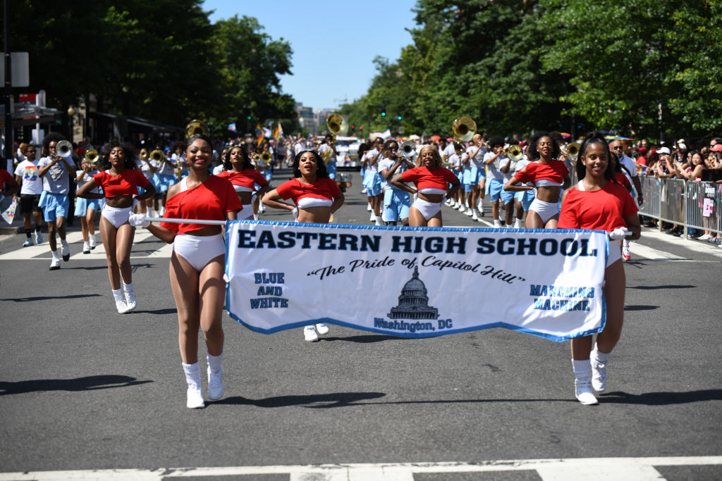 Schools in the United States are "still divided by skin colour", some teenagers in Germany are being taught. (Photo by Mattie Neretin/Getty Images)