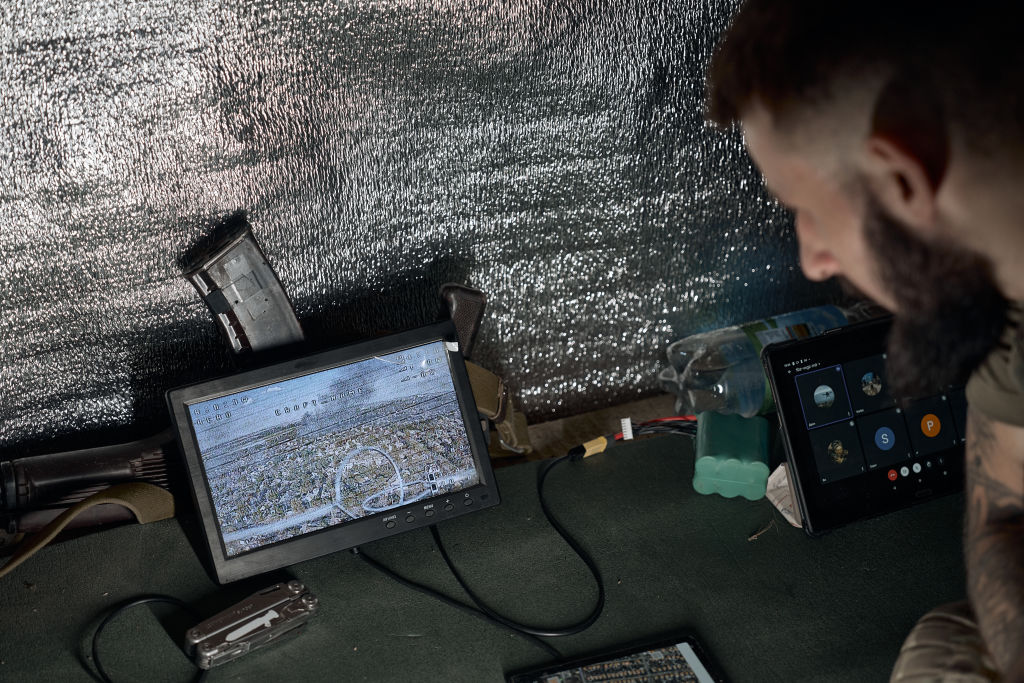 Ukraine has launched one of the largest ever drone attacks on Moscow, the city's mayor said, with Russian air Defence units destroying 11 drones flying towards the capital.(Photo by Kostiantyn Liberov/Libkos/Getty Images)