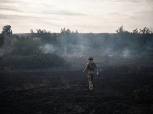 Since Ukraine incursion into Russia'a territory in the Kursk province on August 6  Moscow has steps up its assaults targeting key energy targets across Ukraine and advance on Pokrovsk front in Ukraine's East. (Photo by Kostiantyn Liberov/Libkos/Getty Images)