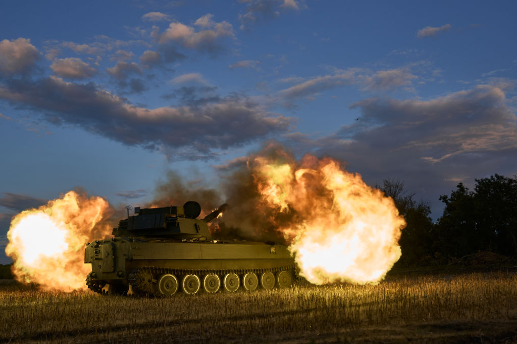 Ukraine struck Russia's Kursk region with drones and rockets on Wednesday as part of what Russian officials said was a major attempt to smash through the Russian border and force Russian generals to scramble troops from other parts of the front. (Photo by Kostiantyn Liberov/Libkos/Getty Images)