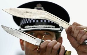 Do you have your receipt, sir? Money-back guarantee for British thugs who surrender knives (Photo by Jeff J Mitchell/Getty Images)