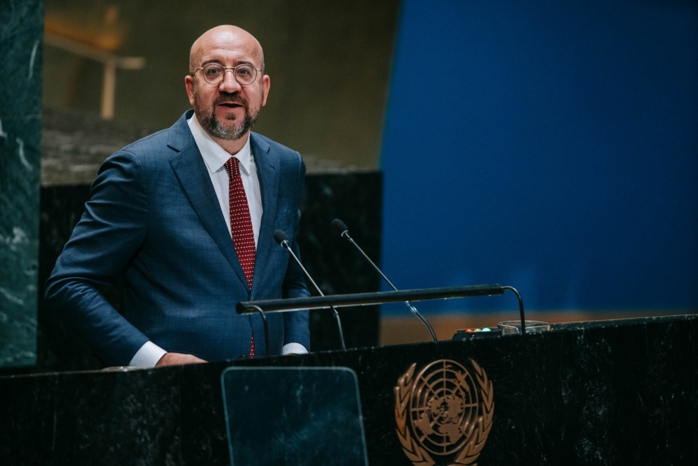 President of the European Council Charles Michel has demanded that the United Nations reform its Security Council to make it "more inclusive". (EPA-EFE/OLGA FEDROVA)