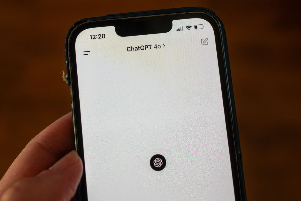 An iPhone showing the ChatGPT GPT-4o model released in May 2024 by OpenAI. (Smith Collection/Gado/Getty Images)