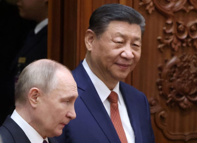 Vladimir Putin and Xi Jinping in Beijing (Photo by Contributor/Getty Images)