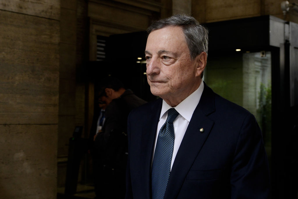 Former European Central Bank boss Mario Draghi has called for the European Union to hand more power to Brussels, and for more effort to be put into fighting climate change, arguing that such efforts will help solve the bloc's competitiveness crisis. (Simona Granati - Corbis/Corbis via Getty Images)