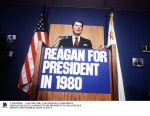 Reagan built a complex and effective strategy around peace through strength (Photo By John T. Barr/Getty Images)