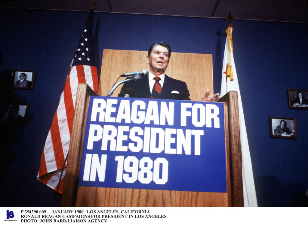 Reagan built a complex and effective strategy around peace through strength (Photo By John T. Barr/Getty Images)