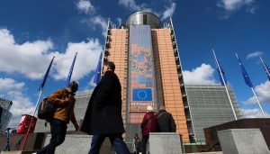 The European Commission, where emails could not get out, or get in, and one asks if anyone noticed (EPA-EFE/OLIVIER HOSLET)
