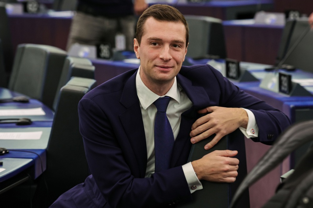 "Nothing can be done without us in Parliament and French political life," said Jordan Bardella the President of the French hard right party National Rally. EPA-EFE/CHRISTOPHE PETIT TESSON