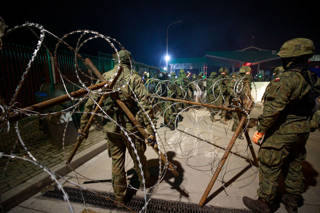 Poland's Territorial Defence Force at the border with Belarus (Photo by Territorial Defence Forces of Poland's Ministry of National Defence via Getty Images)