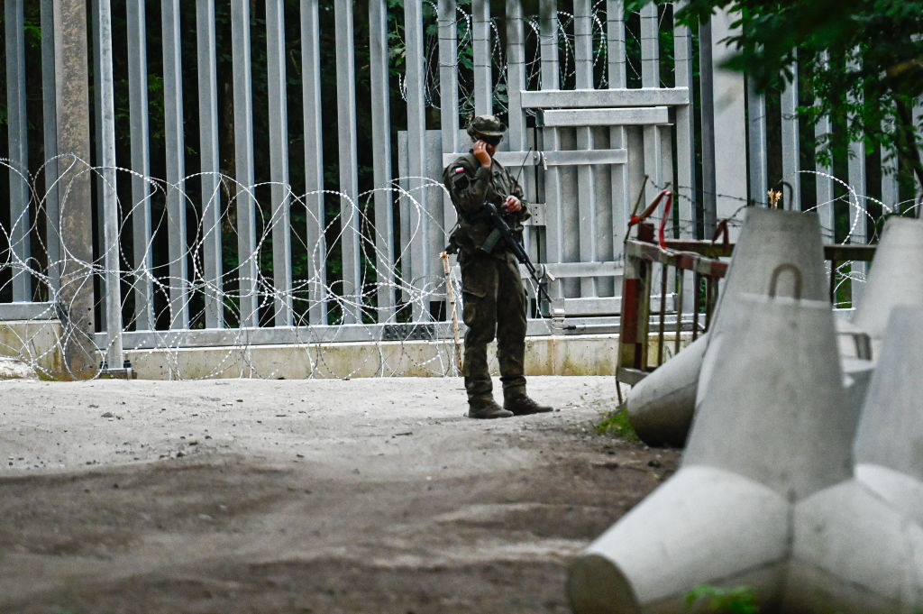 Polish soldier guards the Polish-Belarussian border. This is where the Poles pushback, whether the Council of Europe likes it or not (Photo by Omar Marques/Getty Images)