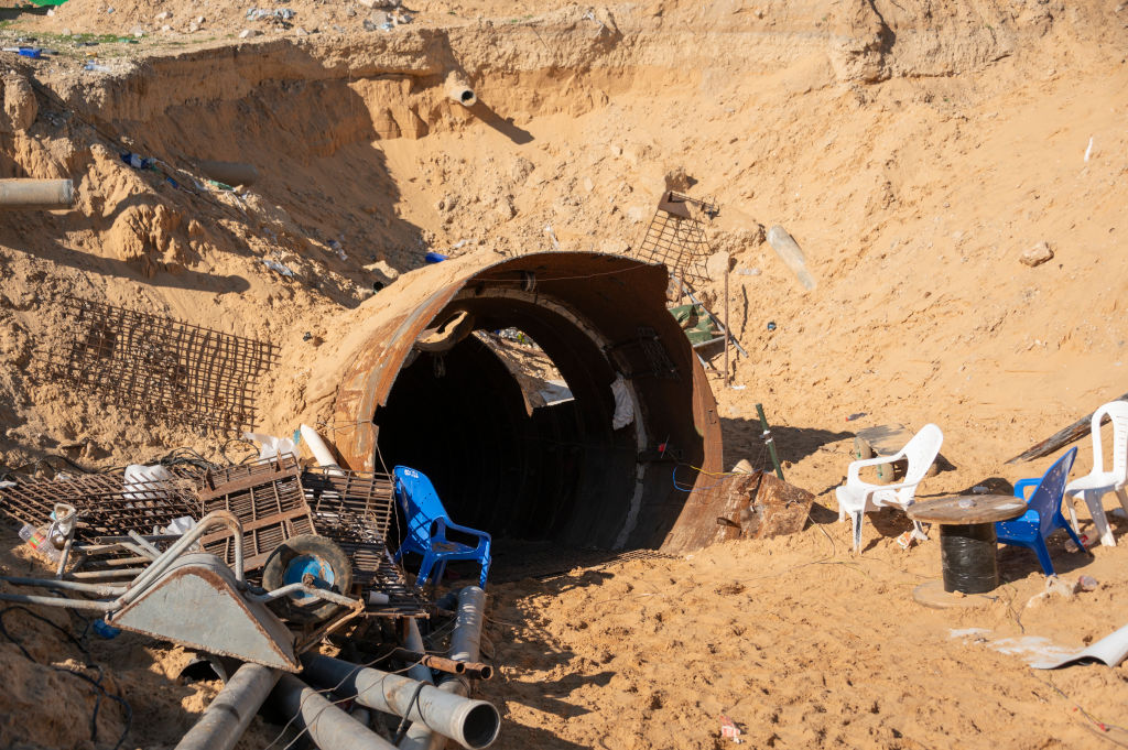 How the infestations crawl through: one of the tunnels used by Hamas on Oct 7, 2023 (Photo by Noam Galai/Getty Images)