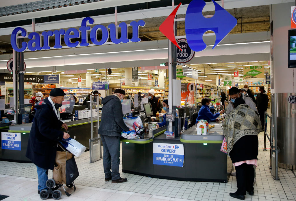 France’s opposition to the Mercosur trade deal with major supermarket chain Carrefour pledging not to sell meat linked to the agreement, aligning itself with French farmers’ concerns.(Photo by Chesnot/Getty Images)