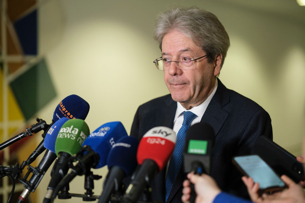 European Commissioner for the Economy Paolo Gentiloni notes the European Union has downgraded its economic outlook for 2025 as problems related to the continent's deindustrialisation continue. (Photo by Thierry Monasse/Getty Images)