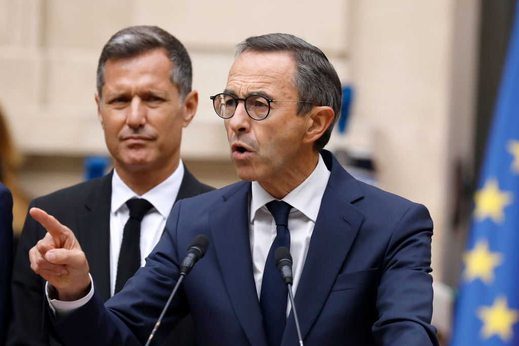 Ahead of his visit to Marseille- a French city known for its drug issue-- French Interior Minister Bruno Retailleau outlines his action plan against drug trafficking. (Photo by Antoine Gyori - Corbis/Corbis via Getty Images)