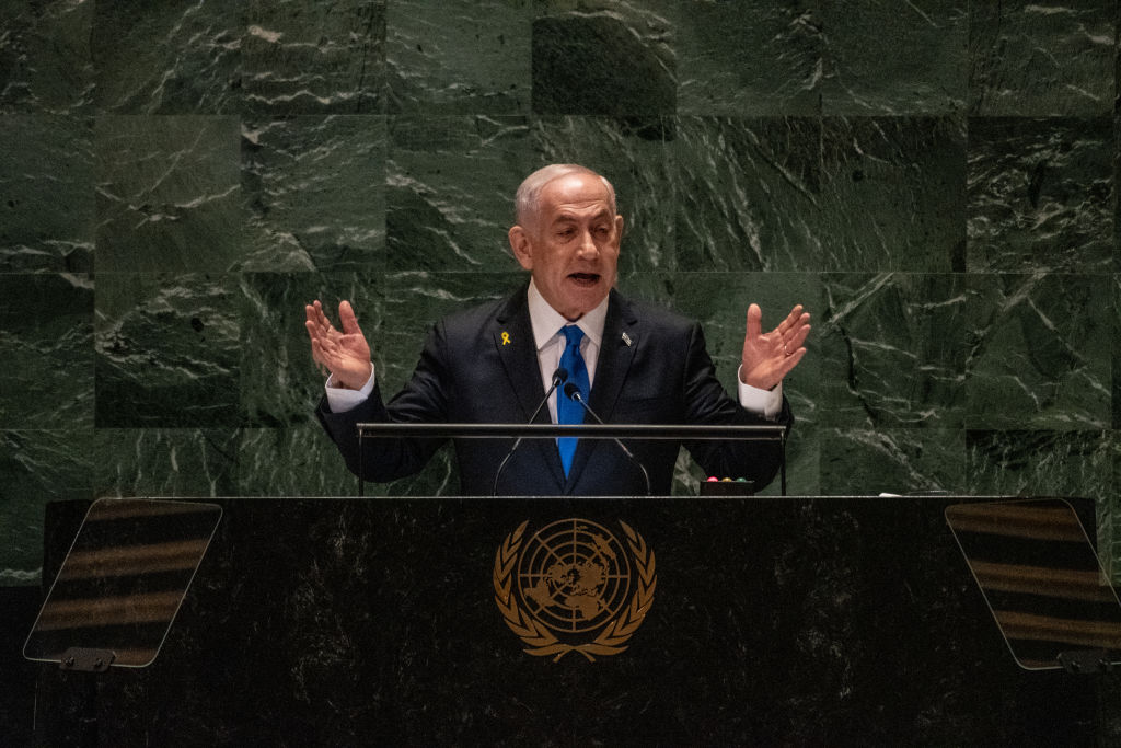 Respect: Netanyahu defending Judeo-Christian and Western civilisation (Photo by Stephanie Keith/Getty Images)