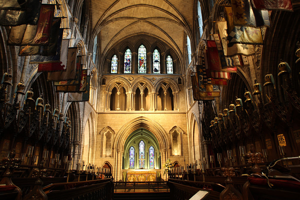 The Church of Ireland St Patrick's Cathedral, Dublin, where the Dean told the President of Ireland and congregation that the Israelis in Gaza 'believed in the blasphemies of a Master Race'. Photo Tim Clayton (Photo by Tim Clayton/Corbis via Getty Images)