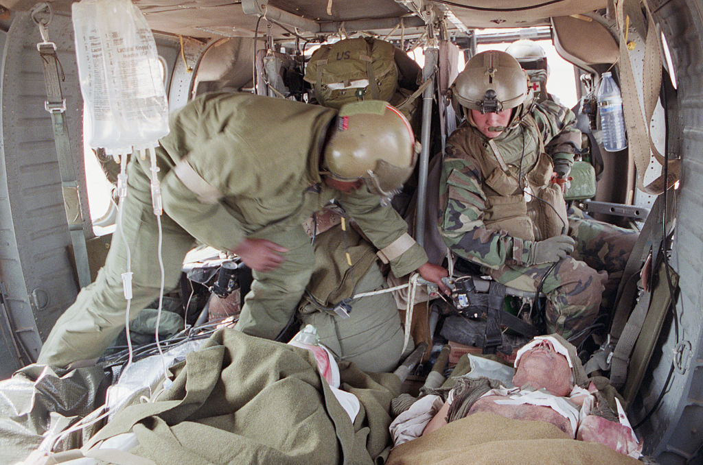 Wounded American soldiers in Iraq: 'the campaign entered history books as a failure' (Photo by David Turnley/Corbis/VCG via Getty Images)