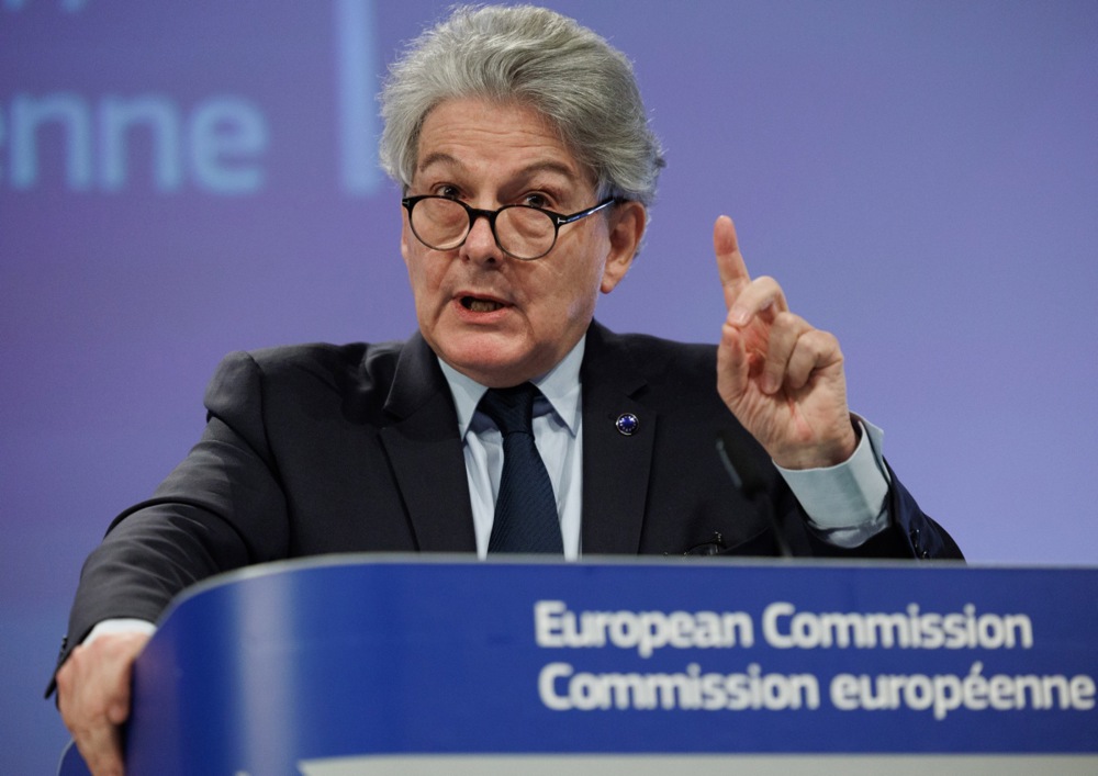 ARCHIVE IMAGE - Former Eurocrat Thierry Breton has blasted recent talk of censorship in the European Union as being just a "buzzword" pushed by "conspiracy theorists". (EPA-EFE/Olivier Matthys)
