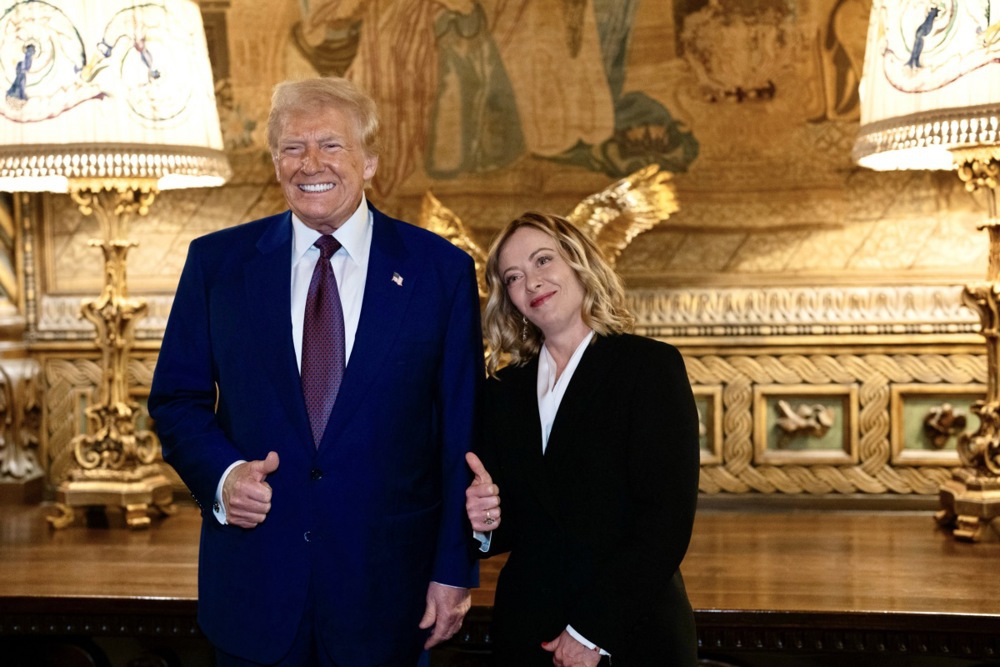 Italian Prime Minister Giorgia Meloni has boasted that she had a "beautiful" meeting with US President-Elect Donald Trump. (EPA-EFE/FILIPPO ATTILI/CHIGI PALACE PRESS OFFICE)