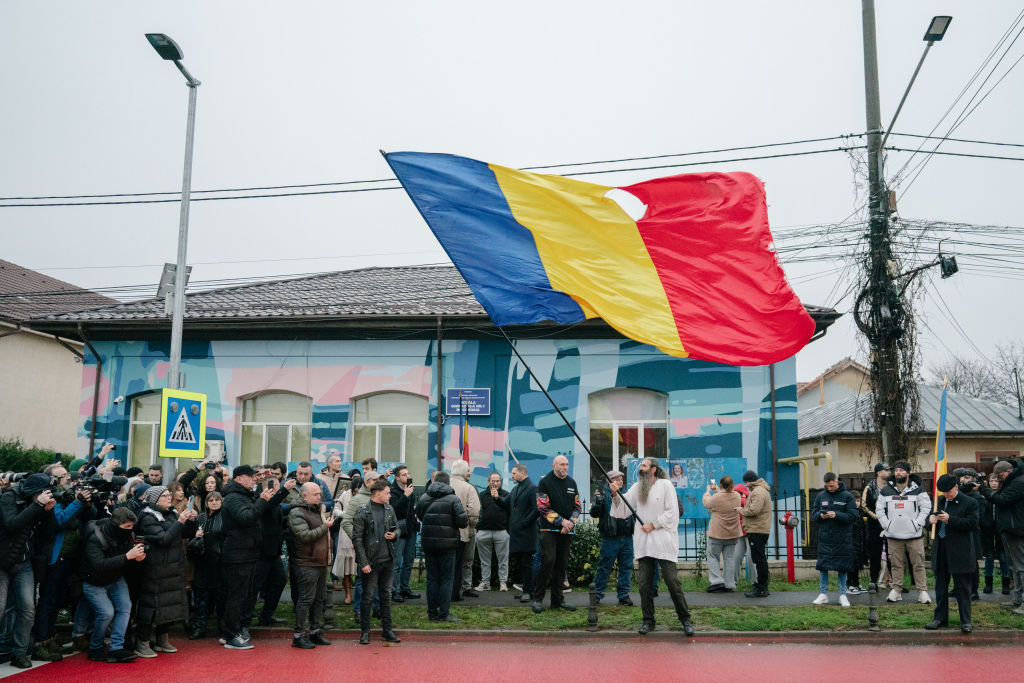 Frustration is rising in Romania after the country's coalition government opted to push back the country's re-run of its 2024 presidential election to May. (Photo by Andrei Pungovschi/Getty Images)