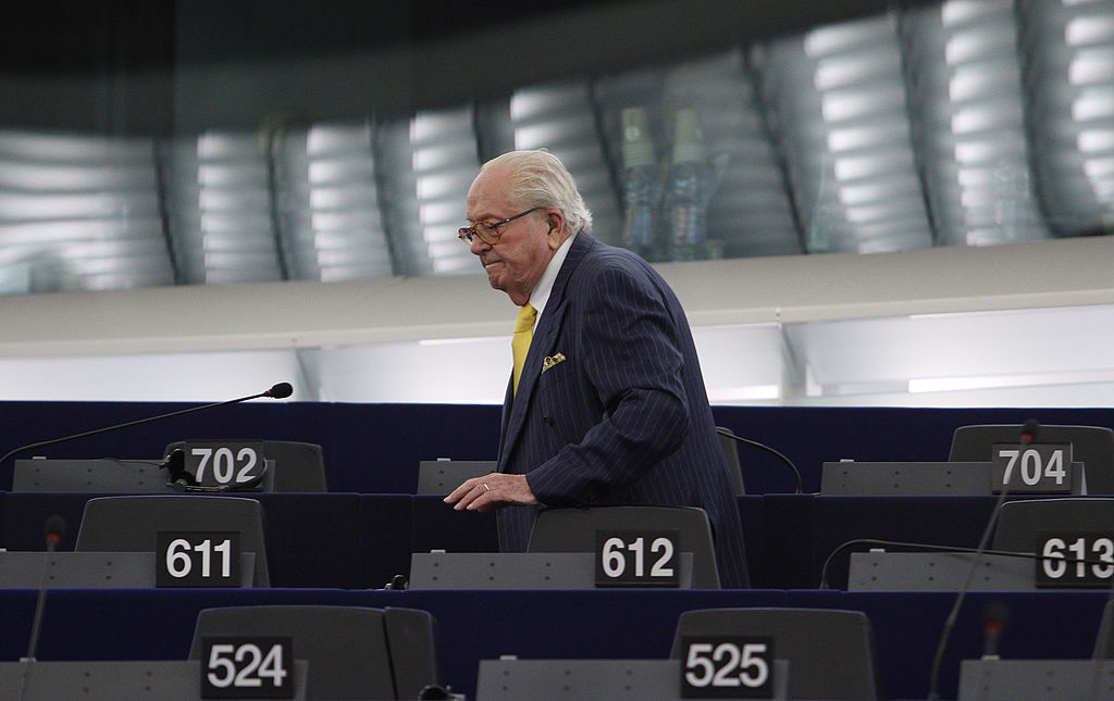 Jean-Marie Le Pen, founder of the hard-right National Front party -- now National Rally -- has died at the age of 96, sources close to his daughter Marine Le Pen said on Tuesday, January 7. (Photo by Michele Tantussi/Getty Images)