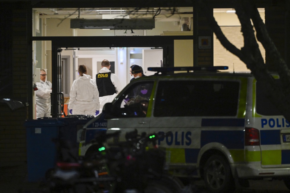 Eleven people were killed in a shooting at an adult education centre on February 4, Swedish police said, marking the country's deadliest gun attack in what the prime minister called a "painful day." EPA-EFE/PONTUS LUNDAHL SWEDEN OUT