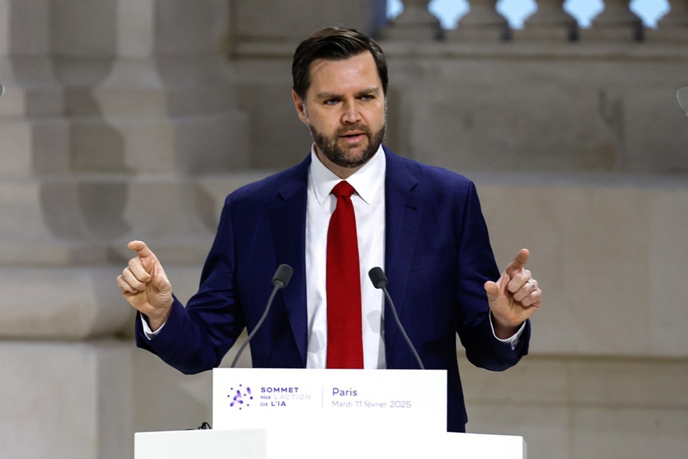 US Vice President JD Vance used his first foreign trip in office to take a swipe at the European Union’s heavy-handed AI regulations, warning that excessive oversight could hinder innovation. EPA-EFE/MOHAMMED BADRA
