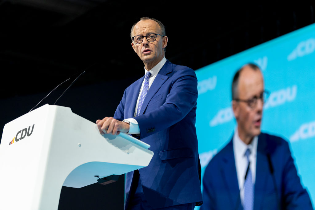 Friedrich Merz, the lead candidate for the Christian Democratic Union (CDU) to become Germany's next chancellor, was believed to be at risk of violent attacks from the country's far-left. (AfD). Germany faces snap parliamentary elections on February 23. (Photo by Maja Hitij/Getty Images)