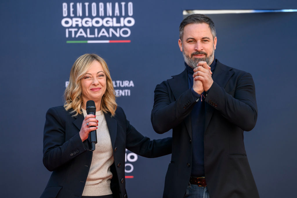 Spain’s Vox party leader Santiago Abascal claimed that Italy will be the only EU country spared from Donald Trump’s trade tariffs simply because the US President likes Italian Prime Minister Giorgia Meloni. (Photo by Antonio Masiello/Getty Images)