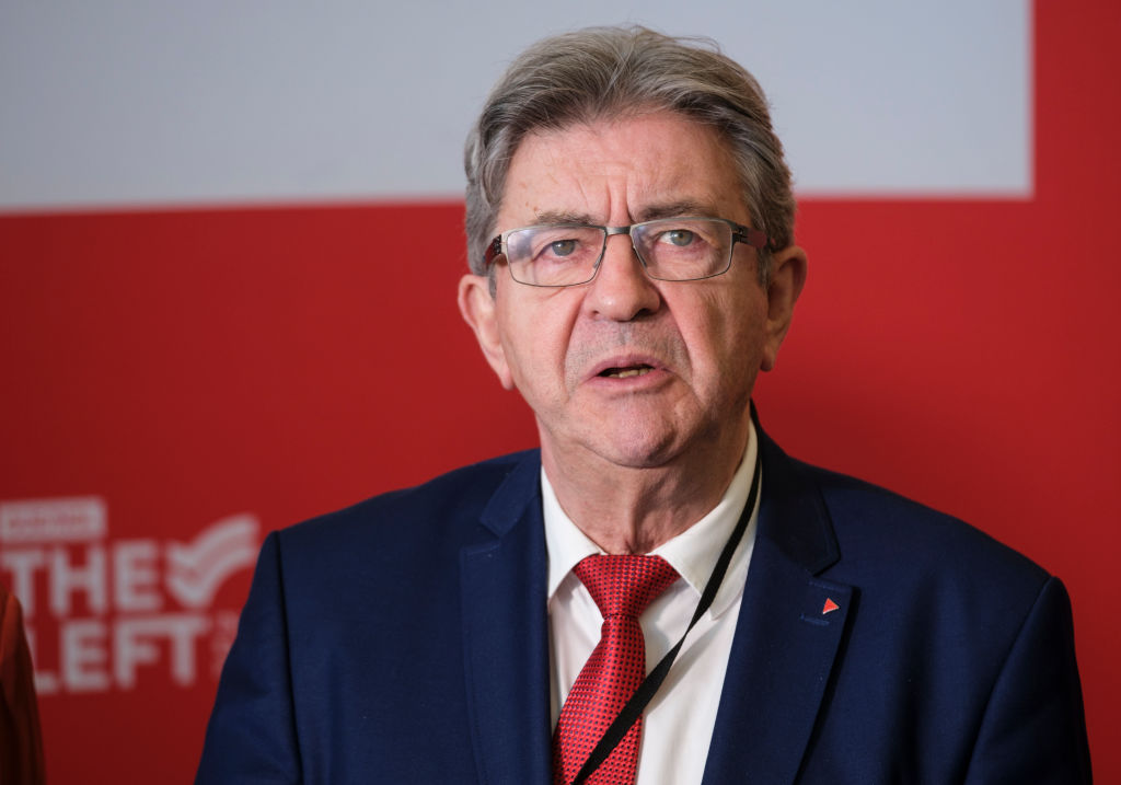Radical French Left-wing leader Jean-Luc Mélenchon declared that France must lead the reshaping of the global order, arguing that the country is too vulnerable in case of war and should focus solely on diplomacy and peace efforts. (Photo by Thierry Monasse/Getty Images)