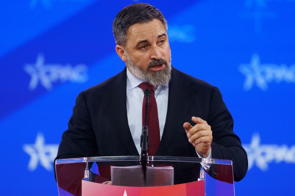 Santiago Abascal's right-wing party Vox has risen by almost four points in just one month, further gaining ground among Spaniards, while both the Partido Popular (PP) and the Socialist Workers' Party (PSOE) have slipped. EPA-EFE/WILL OLIVER