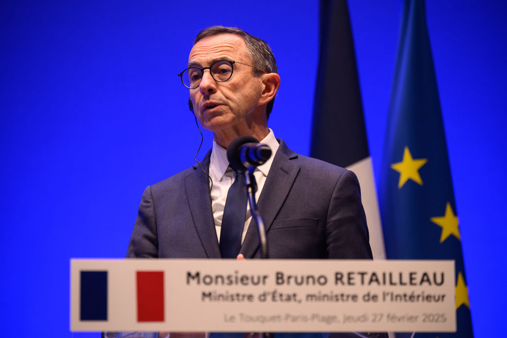 Despite a recent ruling by the Lille Administrative Court, French Interior Minister Bruno Retailleau challenged the decision to reinstate public funding for the Averroès Muslim high school in Lille. (Photo by Leon Neal/Getty Images)
