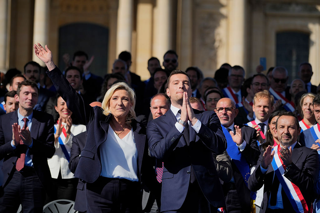 Despite Marine Le Pen's recent conviction, France’s right-wing, National Rally (RN) remains at the top of the presidential race, with potential successor Jordan Bardella performing strongly in the polls. (Photo by Remon Haazen/Getty Images)