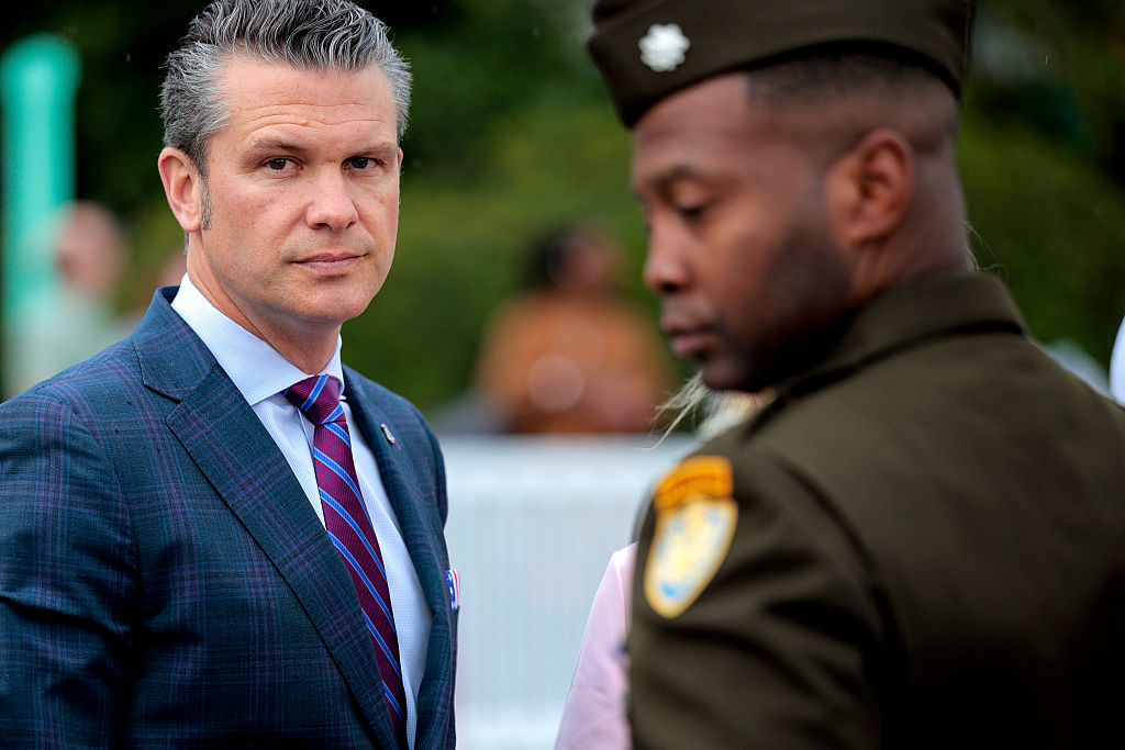US Secretary of Defence Pete Hegseth (L). (Chip Somodevilla/Getty Images)