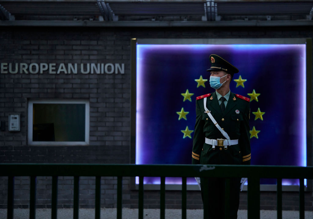 EU claims that China violated WTO rules on intellectual property were rejected.(Kevin Frayer/Getty Images)