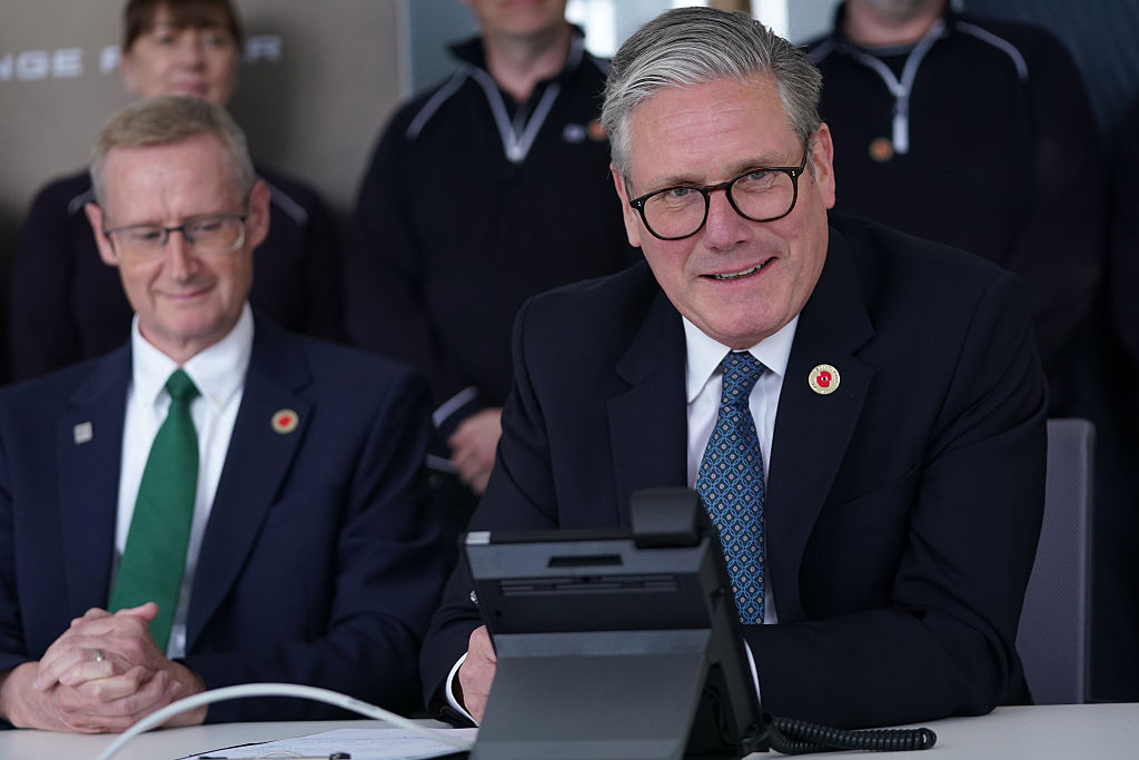 UK Prime Minister Keir Starmer after speaking to US President Donald Trump following the US agreement on trade and tariffs with the UK.(Alberto Pezzali - WPA Pool/Getty Images)