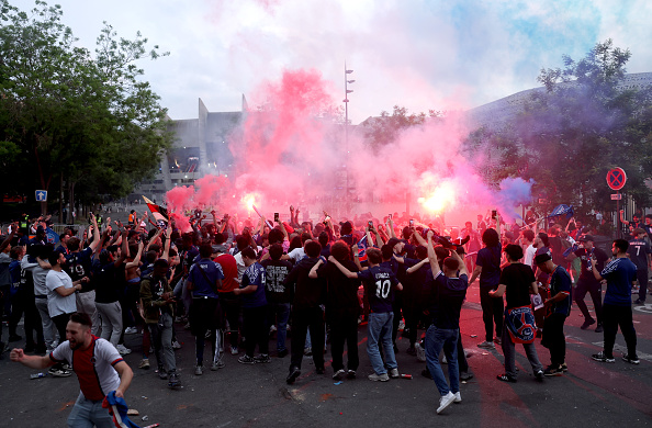 In the aftermath of Paris Saint-Germain’s Champions League victory, Gilles Platret, the mayor of Chalon-sur-Saône, has announced a ban on the Palestinian flag in his city, arguing it served as a “symbol of riot” during unrest across France and his city.  (Photo by Julian Finney/Getty Images)