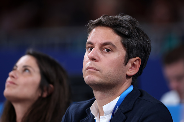 France’s former prime minister and current head of Emmanuel Macron’s party, Gabriel Attal, has announced plans to curb “screen addiction” among young people, following the death on screen of streamer Jean Pormanove, whose real name was Raphaël Graven. (Photo by Michael Reaves/Getty Images)