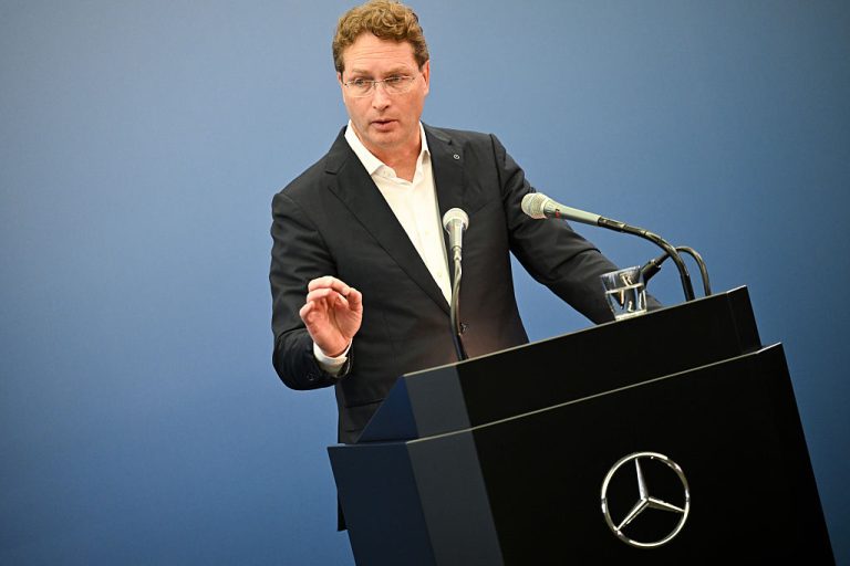 German car industry titan Ola Källenius, CEO of automaker Mercedes and President of the ACEA, warns that Europe’s automotive sector faces collapse under the weight of the EU’s CO2 regulations and their “draconian penalties.”(Photo by Florian Wiegand/Getty Images)