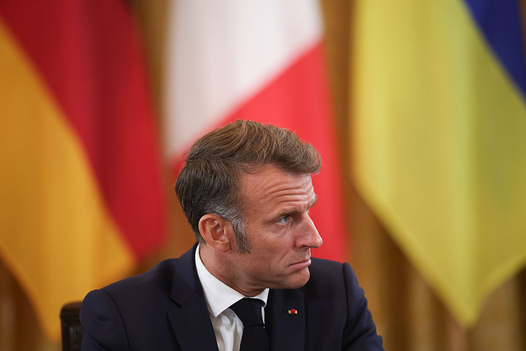French President Emmanuel Macron floated the idea that Geneva could host the peace meeting between Russian and Ukrainian leaders Vladimir Putin and Volodymyr Zelensky.  (Photo by Win McNamee/Getty Images)