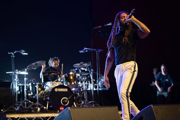 The English punk-rap duo Bob Vylan had a planned performance in Tilburg cancelled following comments made during their September 13 concert at the Paradiso venue in Amsterdam. (Photo by Kieran Frost/Redferns)