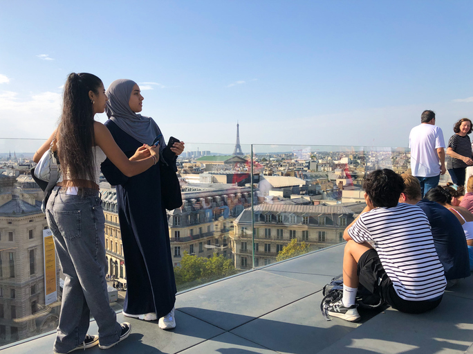 Controversy erupted in France yesterday after girls and women were spotted wearing a hijab on the balcony of the French National Parliament. Getty