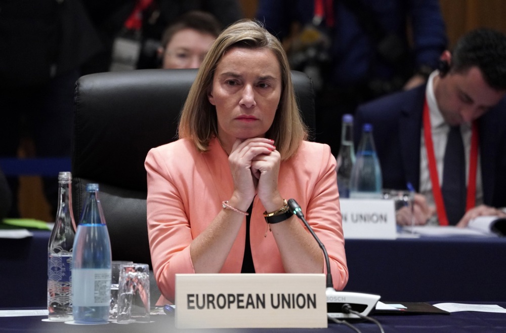 The College of European rector and former top EU diplomat, Federica Mogherini, resigned today amid a fraud scandal. EPA/FRANCK ROBICHON